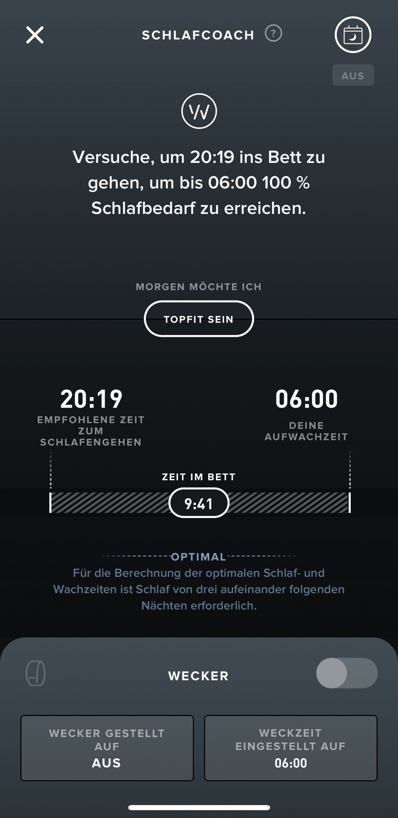 Die Whoop Schlafempfehlungen